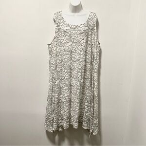 Signature by Robbie Bee Lace shift Asymmetrical Sundress White/Black Size 3X